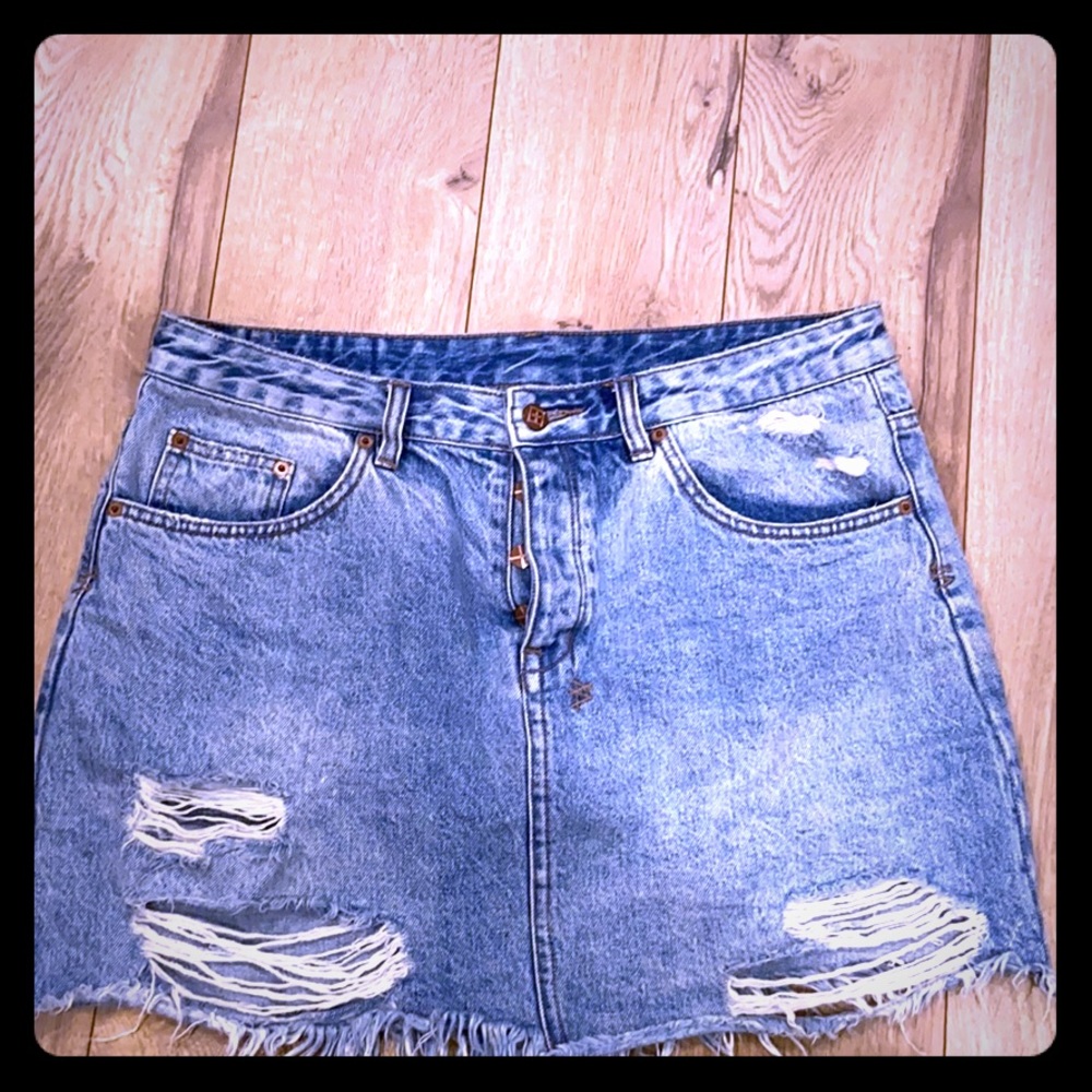 Ksubi destroyed denim mini skirt 31
